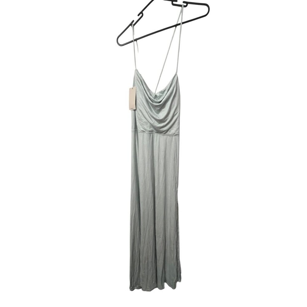 Halara Ribbed Cowl Neck Backless Crisscross Lace Up Split Midi Party Dress Sz Me - Picture 3 of 14